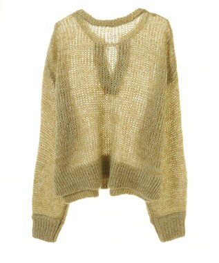 Green Parks ２Ｗａｙ起毛メッシュニットプルオーバー Green