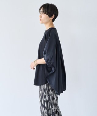 AMERICAN HOLIC 異素材ドッキングドルマンプルオーバー Black