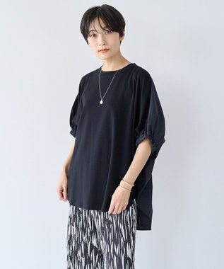 AMERICAN HOLIC 異素材ドッキングドルマンプルオーバー Black