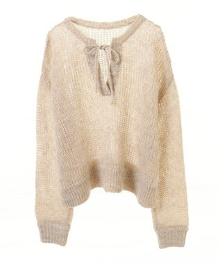 Green Parks ２Ｗａｙ起毛メッシュニットプルオーバー Beige