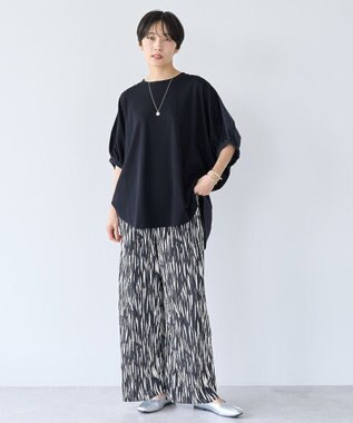 AMERICAN HOLIC 異素材ドッキングドルマンプルオーバー Black