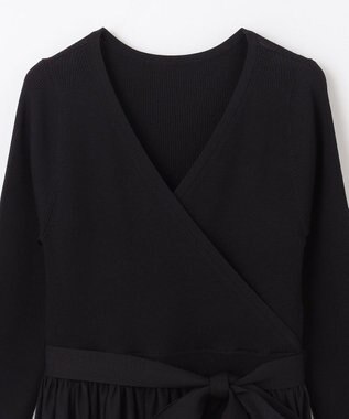 GRACE CONTINENTAL チュールコンビニットワンピース ブラック