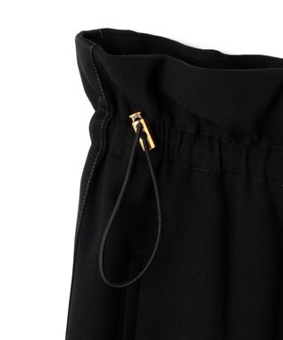 BEIGE， 【洗える】FLEUR / ウエストゴムワイドストレートパンツ Black