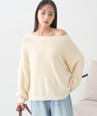 earth music&ecology パウダーシャギー畦プルオーバー