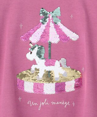 ANY KIDS ミラクルスパンコール Tシャツ ローズ