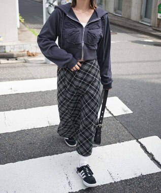 WEGO バタフライWジップショートパーカー ダークグレー