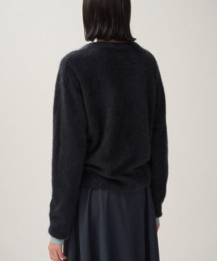 ATON ROYAL CASHMERE FUR | クルーネックカーディガン CHARCOAL GRAY