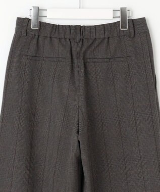 J.PRESS LADIES 【洗える】T/Rアルガンシルク チェック ワイド パンツ ブラウン系3