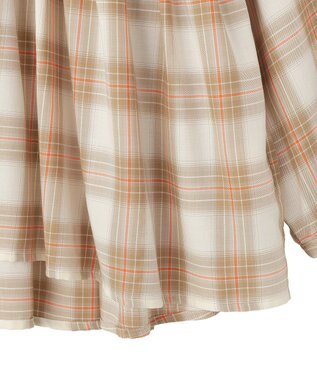 Green Parks 【しゃれシャツ】イージーケアＶネックチェックブラウス Beige