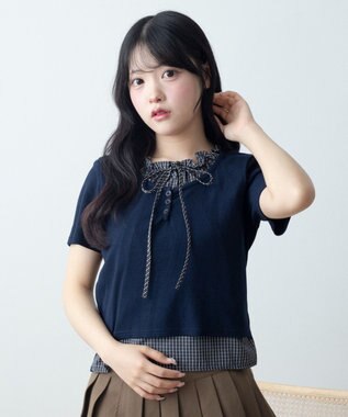 WEGO フリルドッキングヘンリーTシャツ