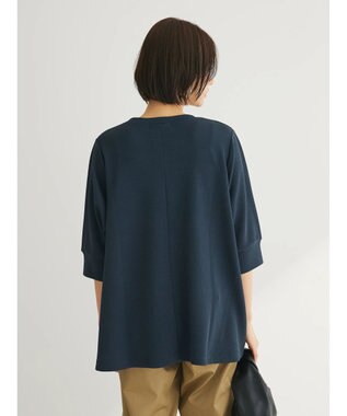 Green Parks ぽこぽこ７分袖カットプルオーバー Navy