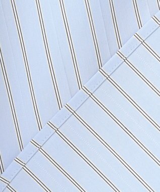 J.PRESS LADIES BEZコットンナイロン ストライプ シャツカラー ブラウス サックス×ホワイト×ベージュ系