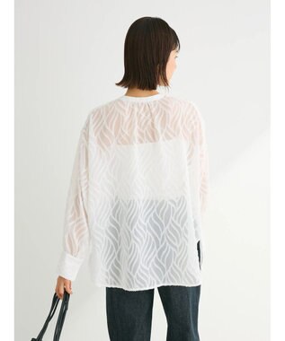 Green Parks ２ＷＡＹ　リーフジャガードシアーシャツ Off White