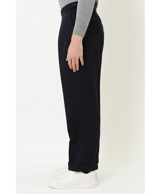 DAKS ツータックウールパンツ ネイビー