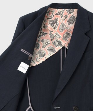 Paul Smith レーヨンリネン ダブルジャケット ネイビー