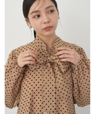 earth music&ecology ドットチュニック丈リボン付きワンピース Dot