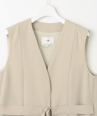 23区 L 【撥水加工/UVカット】キューティクルストレッチツイル ジレ ベージュ系