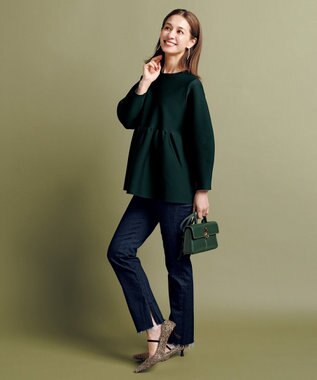 UNFILO 【VERY×UNFILOコラボ】2WAY ペプラムカーディガン グリーン