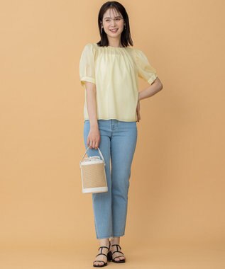 組曲 L ソフトローンパフスリーブ ブラウス カスタード系