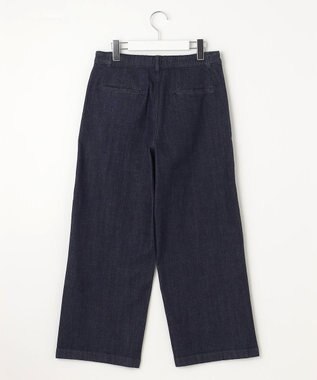 J.PRESS LADIES 【洗える】9ozストレッチ デニム ワイド パンツ インディゴ系