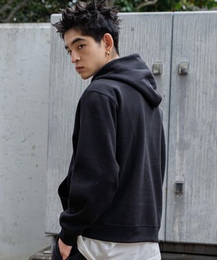 WEGO 【ユニセックス着用ITEM】リラックスフィットオーバルロゴパーカー ブラック