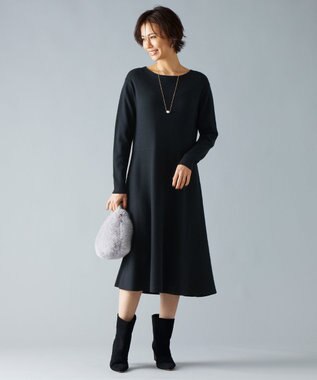 自由区 S 【セットアップ対応】ヴィスコースウールニット ワンピース ブラック系