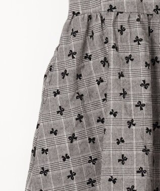 ANY KIDS チェック柄 ドッキング ワンピース ブラック