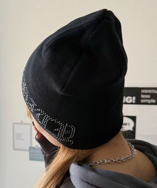 WEGO ラインストーンシングルニットワッチ ブラック