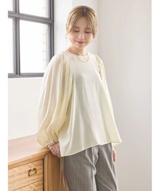 AMERICAN HOLIC 袖ボリュームシアーブラウス Ivory