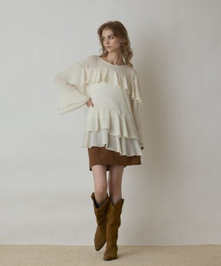 シフォンフリルブラウス