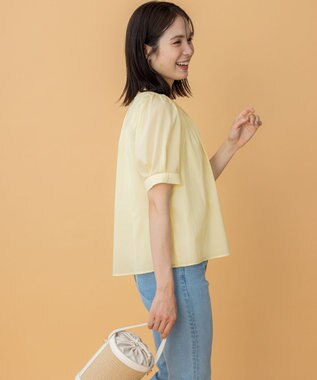 組曲 L ソフトローンパフスリーブ ブラウス カスタード系