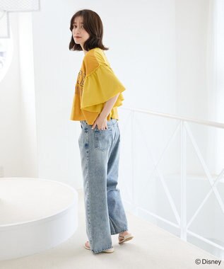 Green Parks スティッチ／リメイク風ドッキングＴシャツ Yellow