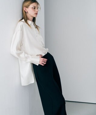 uncrave アセテートヴィンテージサテン ミドルシャツ オフ