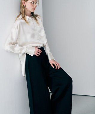 uncrave アセテートヴィンテージサテン ミドルシャツ オフ