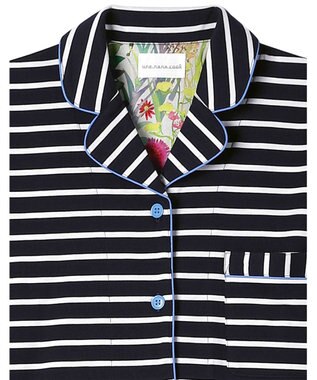 une nana cool 【綿100％】やわらか天竺ボーダー半袖パジャマ MADE WITH LIBERTY FABRIC KO
