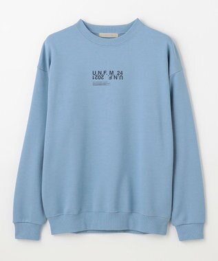 UNFILO MENS 【男女兼用】グラフィックプリント スウェットTEE [24年秋冬商品] ブルー(センターロゴ)