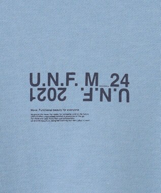 UNFILO MENS 【男女兼用】グラフィックプリント スウェットTEE [24年秋冬商品] ブルー(センターロゴ)