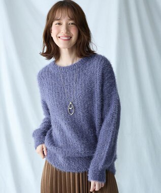 ANY 【洗濯機可】フェザーメッシュニット ロイヤル