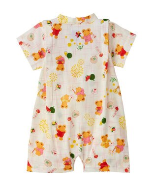 MIKI HOUSE HOT BISCUITS 【ミキハウス】【60-80cm】ミキハウスベア 甚平オール 白