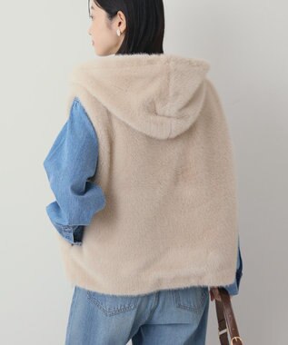 AMERICAN HOLIC フードファーベスト Light Beige