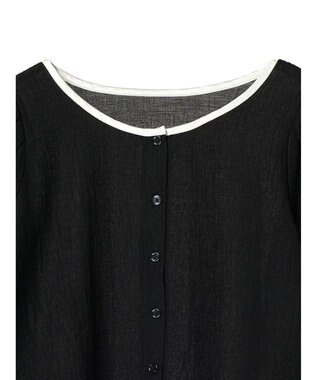 earth music&ecology シアーパイピングシャツ Black