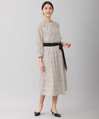 自由区 【セットアップ対応・ウエストゴム】スクラッチチェックプリント スカート ベージュ系5