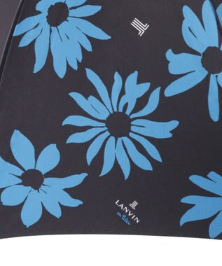 MOONBAT 【耐風】ランバン オン ブルー (LANVIN en Blue) 長傘 サテン ビッグフラワー ブルー