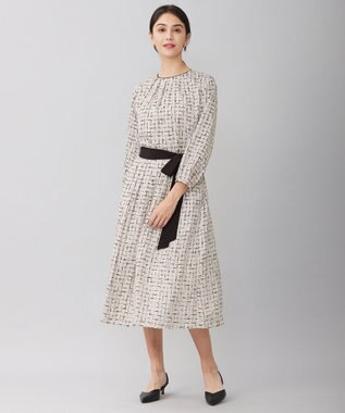 自由区 【セットアップ対応・ウエストゴム】スクラッチチェックプリント スカート ベージュ系5