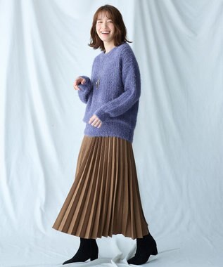 ANY 【洗濯機可】フェザーメッシュニット ロイヤル