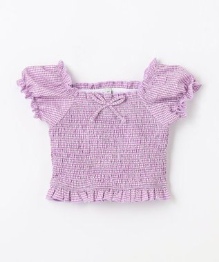 ANY KIDS ギンガムチェック セパレート 水着 ラベンダーギンガム×ネイビー