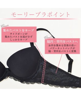 BRADELIS New York 【BRADELIS FIT  / 響きにくいシームレスタイプ】モーリーブラ シンプル  響きにくいモールドカップ仕様 ブラック