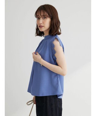 Green Parks ・ＥＬＥＮＣＡＲＥ　ＤＵＥ　リネンライクレースブラウス Blue