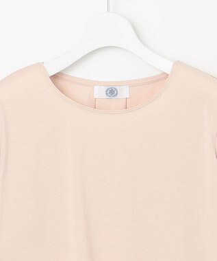 J.PRESS LADIES L コンビジャージー ギャザースリーブ カットソー ピンク系