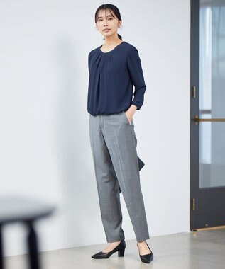 23区 S 【セットアップ対応】ファインネスウール テーパード パンツ グレー系1